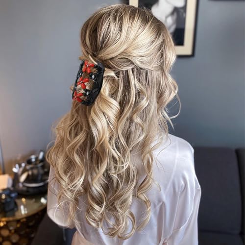 5 Pieces Stretchy Magic Hair Comb Adjustable Elastic Comb Hair Clip for Women Girls No Crease Hair Pins Vintage Hair Bun Maker Hair Accessories for Curly Thick Wavy Hair Ponytail - color: Black,Red,Pink,Purple,Blue
