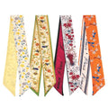QIUTIMIY 4 Pack Purse Scarf Handbags Skinny Twill Hair Scarves Narrow Neck Scarf Band Women Fashion Accessories Bag Charms - color: Style 2-4