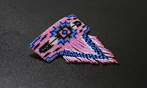 Beaded Hair Clips Native American Style Handmade Collection (Baby Pink) - color: Baby Pink