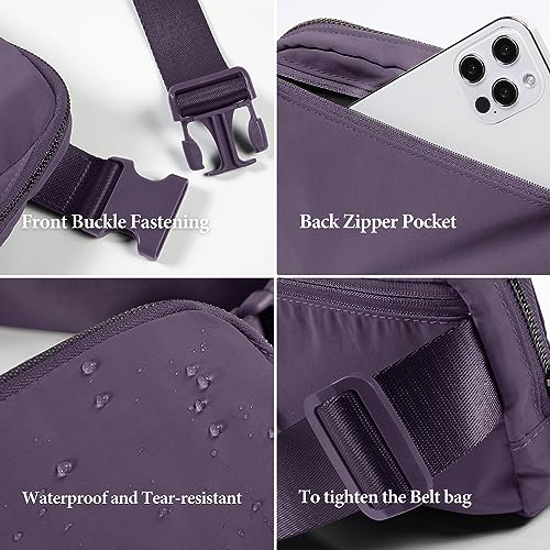 ODODOS Unisex Mini Belt Bag with Adjustable Strap Small Fanny Pack for Workout Running Traveling Hiking, Navy Cosmos - color: Navy Cosmos
