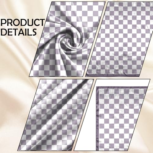 Scarf Silk Feeling Square Satin Head Hair Scarf Wrap 27.5 Inches Headwear Aesthetic Cute Decoration Women Girls - color: V-2-purple