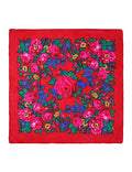 MJ SERECA Acrylic Bandana Printed Hair Scarf Square Ukrainian Head Scarf Floral Babushka Neck Scarf for Women 30"/42"/60" - color: 1 Pack-f 60"