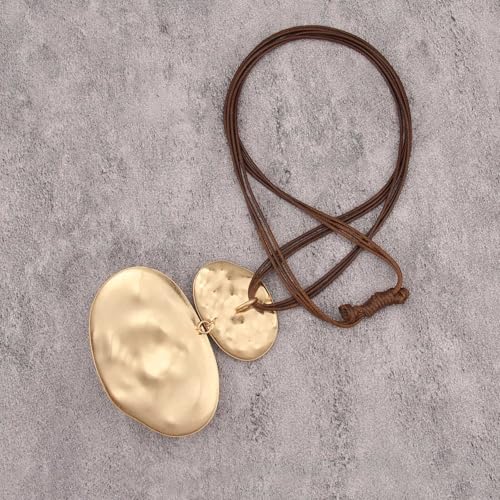 Leather Necklace for Women Long Boho Necklace Bohemian Choker Vintage Necklace Braided Boho Jewelry with Adjustable Brown Leather Cord - color: Bohemian Choker Necklace
