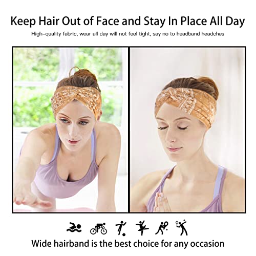Artilady 6 Pack Boho Headbands for Women - Wide Bandana Headband Non Slip Stretchy Cheetah Paisley Print Turban Headwarp Twisted for Girls - color: 6pcs Paisley