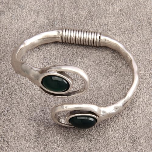 Gold Cuff Bracelet for Women Silver Beaded Bracelets Open Bangle Stackable Stretch Bead Bracelet Boho Jewelry Gifts for Wife Couple - style: Chunky Gold Arm Cuffs