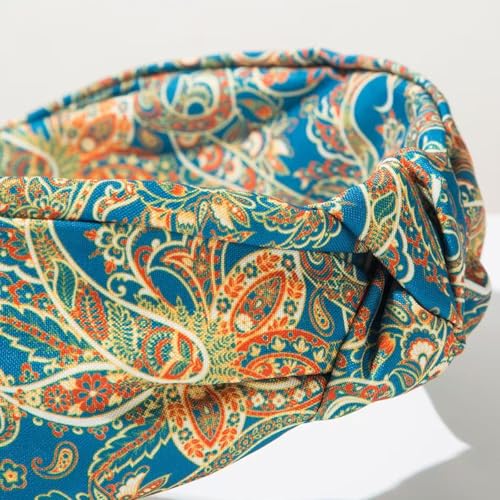 4 Pack Floral Printed Headbands for Women Wide Knotted Headbands Fashion Hair Bands-Bandanna - color: Bandanna