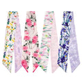 QIUTIMIY 4 Pack Purse Scarf Handbags Skinny Twill Hair Scarves Narrow Neck Scarf Band Women Fashion Accessories Bag Charms - color: Style 2-2