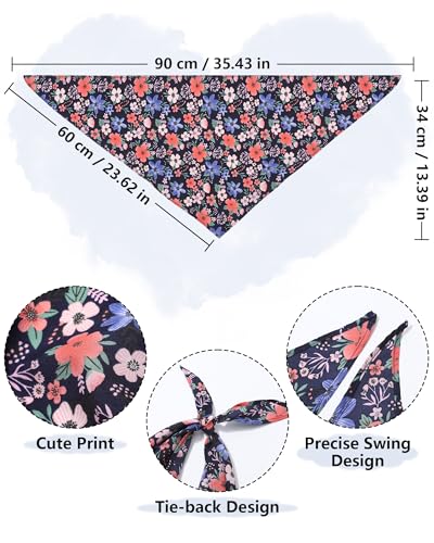 AWAYTR 3Pcs Hair Bandanas Head Kerchief for Women Girls Tie-Back Boho Hair Scarf Headband Bandana Triangle Head Scarf - color: Floral - Mixed Colors