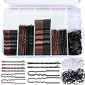 Teenitor 300pcs Bobby Pins Hair Pins, 100 Hair Pins 100 Bobby Pins Brown Hair Black for Women 100 Hair Bands 2inch 2.36inch 2.75inch Brown Black - color: Brown/Black