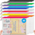 JARLINK A3 (16.5x12.6 in, 36 Pcs) Mesh Zipper Pouch, 12 Colors Extra Large Zipper Bags, Waterproof File Pouches for Office Supplies, Puzzles, Board Game, School, Travel Accessories & Craft Projects - style: 36pcs