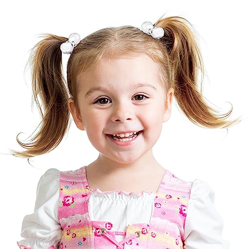 20pc Ponytailers Ponytail Balls Hair Elastics,16mm Diamond-Value Pack | Gem-Shaped Pastel Multicolored Twin Hair Beads Bauble Hair Ties Ponytail Holders, Toddler Kids Hair Ties - color: Pastel