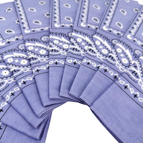 Vamqor 100% Cotton 10 Pack Fine Bandanas - color: Lavender