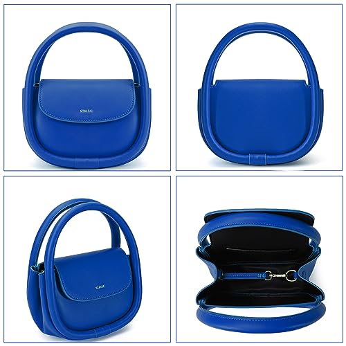 STAISE Designer Top Handle Shoulder Bags for Women, Trendy Mini Crossbody Purses, Women’s Leather Handbags with Straps - color: Blue