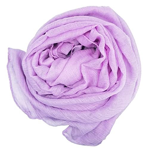 woogwin Women's Cotton Scarves Lady Light Soft Fashion Solid Scarf Wrap Shawl - color: Lightpurle