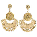 Honbay Bohemian Fashion Earrings National Style Retro Earrings Gypsy Dangle Earrings - color: Gold