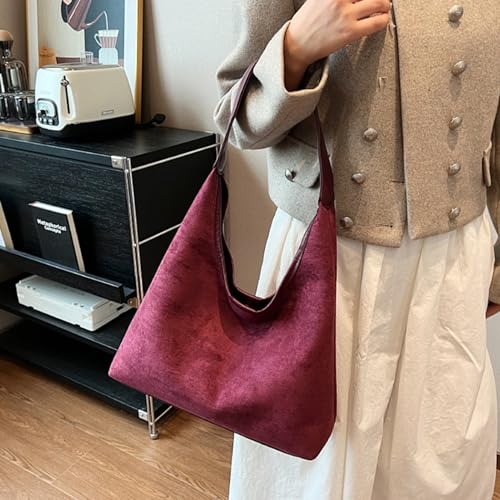Straw Hobo Bag for Women 2026 Boho Woven Beach Purse Large Summer Straw Tote with Lining Black Raffia Shoulder Bag | straw material - color: Corduroy Hobo-rose Red