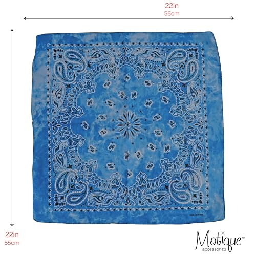 Motique Accessories Modern Tie Dye Bandana - color: Bright Blue