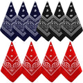 NACHLYNN 10/20pcs Paisley Bandanas Assorted Bandanas Cowboy Polyester Headbands Square Scarf Headwear - color: Red, Black, Navy Blue