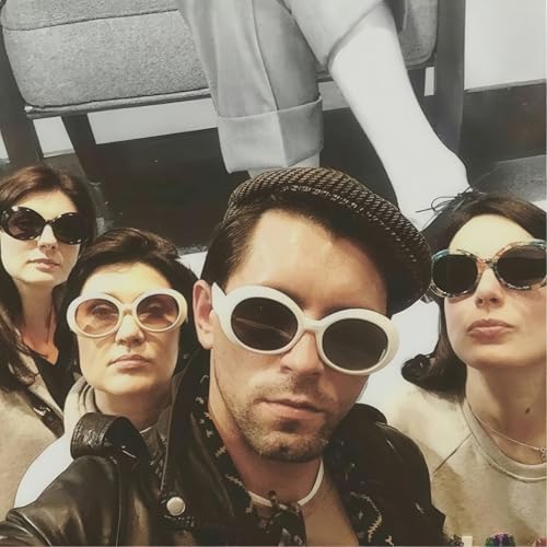 Retro Oval Sunglasses for Women Men Clout Goggles Trendy Round Kurt Cobain UV400 Glasses SG9750