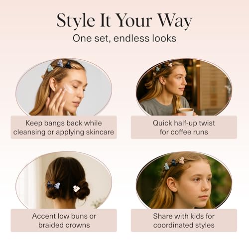 Kitsch Small Hair Clips for Women and Girls – Mini Claw Clips – Hair Accessories – Daily Styling, Recycled, Garden Bouquet | Ideal Gifts for Women – 8pc Set - color: Garden Bouquet
