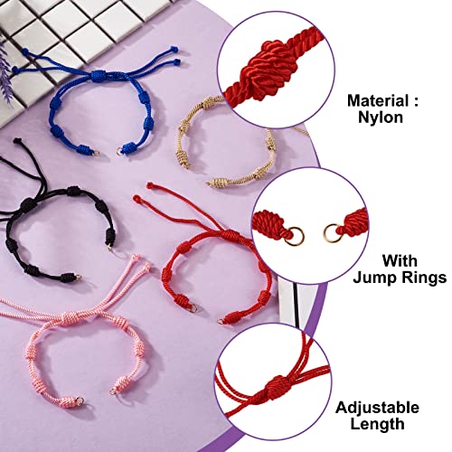 Adjustable Slider Bracelets Colorful Half Finished Bracelets Adjustable Beaded Bracelets DIY Friendship Bracelets for Women Jewelry Making Gifts Supplies - color: 5 Colors