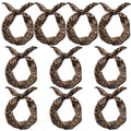 10 Pcs Long Thin Small Skinny Scarf Satin Neck Tie Ribbon Choker for Women Girls - color: Leopard
