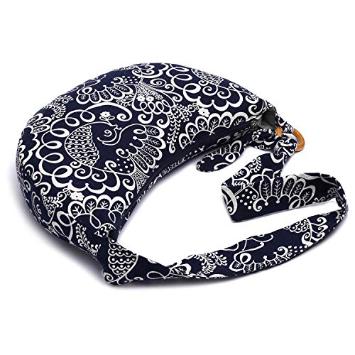 Women Hippie Crossbody Bag cloth boho Sling Bag Canvas Bohemian Hobo Hand Bags - color: Blue
