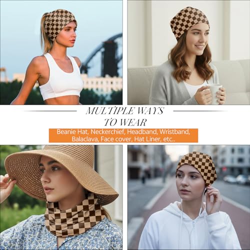 Chemo Caps Slouchy Beanie Hat Stretch Cancer Head Wraps Turban Sleep Headwear Scarf for Women Girls Men - color: I-15-brown