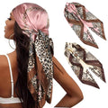 Head Scarf for Women Hair - 2 Pack 35" Square Satin Scarf, Silk Hair Scarf for Women Head Wrap for Sleeping - color: Mocha Blush & Pale Butter
