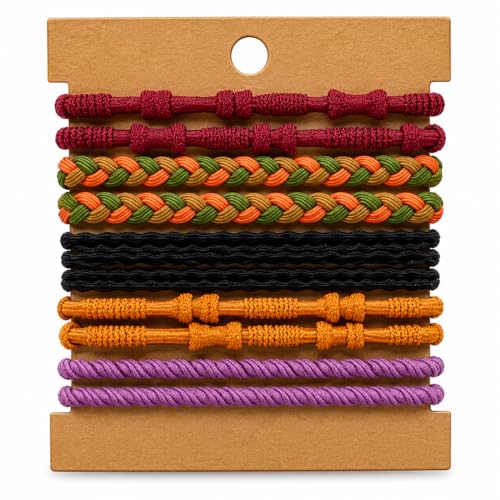 12pcs Hair Tie Bracelets, Boho Elastic Bands for Women Ponytails (Vibrant) - color: Vibrant