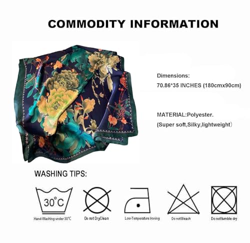 Acotavie Scarfs for Women Dressy Fashion Scarves Long Floral Pattern Scarf Lightweight Sunscreen Shawls - color: C025