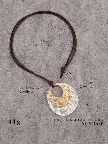 Chunky Necklace for Women Boho Pendant Necklace Statement Western Choker Necklaces for Women Vintage Bohemian Jewelry - style: Bohemian Style Necklace