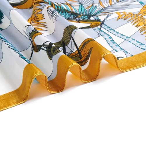 QIUTIMIY 35"x35" Like Silk Head Scarf for Women Satin Feel Large Square Scarf for Hair Wrapping and Sleeping Fashion Bandana - color: (90cm)square Scarf 1
