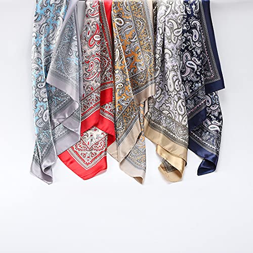 Headscarf Large Square Women Scarf 35" Fashion Scarves Silk Feeling Hairscarf - color: A104