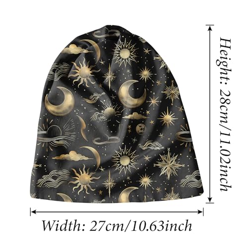 Chemo Caps Slouchy Beanie Hat Stretch Cancer Head Wraps Turban Sleep Headwear Scarf for Women Girls Men - color: I-2-sun Moon