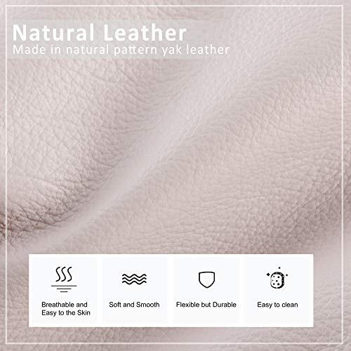 befen Genuine Leather Small Crossbody Bags for Women Cell Phone Bag Cross Body Purses,Silver Zipper - color: Light Beige Pink