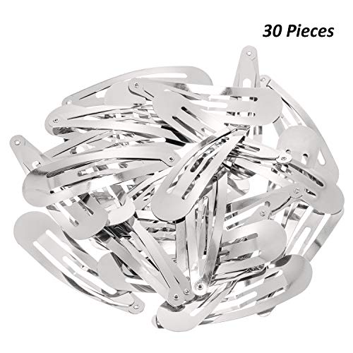 WILLBOND 30 Pieces 3.1 Inch Large Metal Snap Hair Clips Nonslip Barrettes Women Hair Accessories(Silver) - color: Silver, style: Minimalist