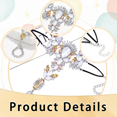 Woeoe Light up Rhinestone Foot Chain Growing Crystal Barefoot Sandals Anklets Beach Foot Jewelry for Women