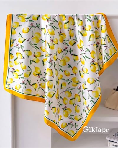 Satin Bandana Headscarf for Women Silky Hair Scarves for Fashion Lightweight - color: 18-yellow Lemon