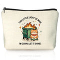 Funny Dumpster Orange Tabby Cat Dumpster Fire Gifts Makeup Bag, Funny Dumpster Bag,Dumpster Fire Cosmetic Bags for Women, Inspirational Positive Encouragement Gift for Women Zipper Pouch - color: 01-dumpster fire(02)-Cat