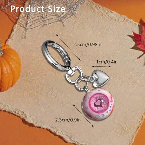 Halloween Eyeballs Keychain Goth Bag Charms for Backpack Horror Eyeball Purse Charm Halloween Accessories for Women