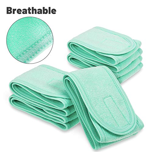 Whaline 4 PCS Spa Headband, Make up Hair Band, Stretch Terry Cloth Headband for Sport Yoga Shower (Mint Green) - color: Mint Green