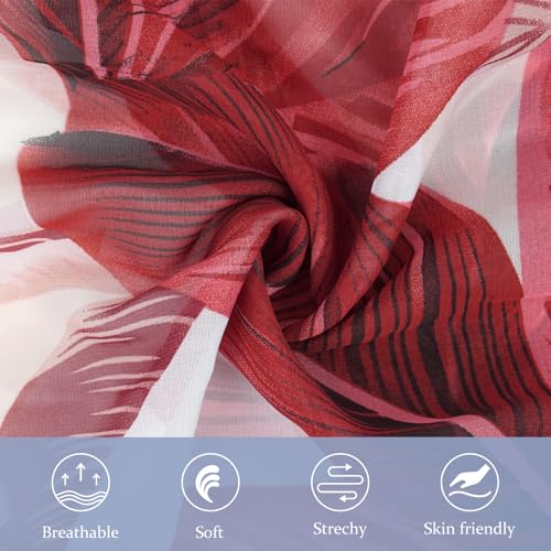 Headwear Turbans for Women - Lightweight Head Scarf for Women's Hair Chiffon Elegant Headwraps Hats - color: Red
