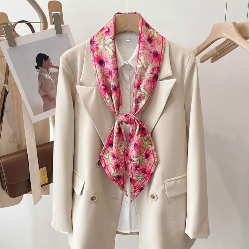RIIQIICHY Hair Scarf for Women Like Silk Scarves Headband Neck Scarfs Twilly Purse Accessories - color: C003