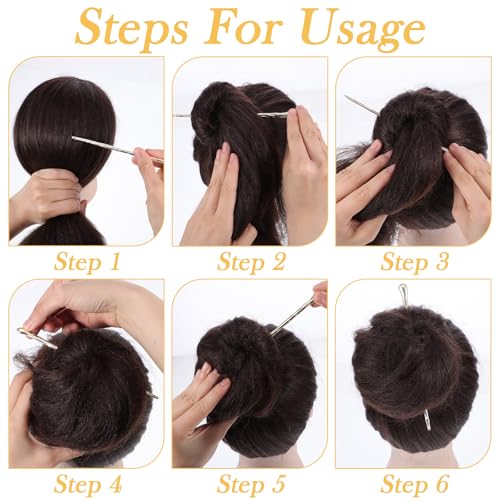 4 Pcs Metal Hair Sticks For Women Buns And Updos - Metal Hair Pins Hold For Fine & Thick Hairs - Hairschopsticks French Pins