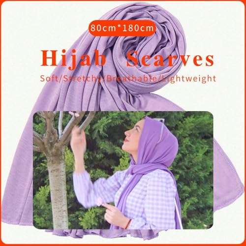 Nonbongoy Head Wraps for Black Women Stretch Headwraps Large Hair Wraps Hijab Scarves for Muslim Head Scarf Turban Headbands - color: 1-light Purple Headwrap