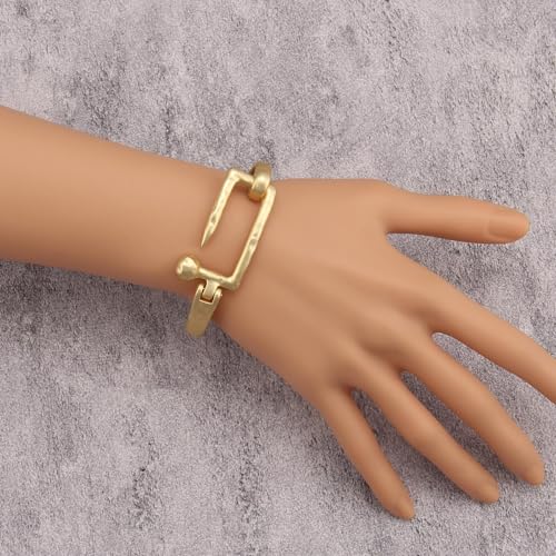 Gold Cuff Bracelet for Women Silver Beaded Bracelets Open Bangle Stackable Stretch Bead Bracelet Boho Jewelry Gifts for Wife Couple - style: Gold Bangle Cuff Bracelets