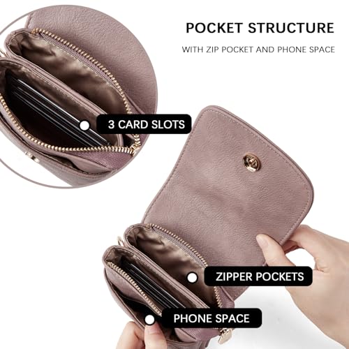 BOSTANTEN Vegan Leather Crossbody Bags for Women Designer Cell Phone Bag Wallet Purses Adjustable Strap - color: A-06-purple Lavender