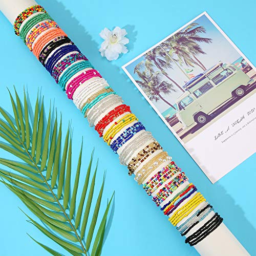 TOBENY SHIWE 24PCS Waist Bead Chains for Women Colorful Summer Body Chains Belly Beads Bikini Jewelry Chains Bead Waist Chains Set - style: Modern