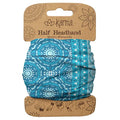 Karma Blue/Split Medallion Headband for Women - Medium - Fabric Headband and Stretchy Hair Scarf - Blue - color: Blue/Split Medallion, size: 1 Count (Pack of 1)